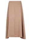 Hira Brown Flared Skirt In Heavy Fabric In Brown