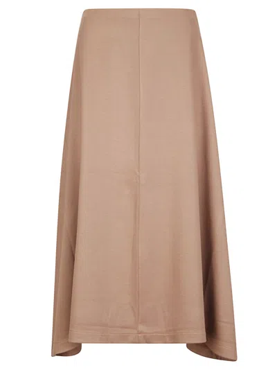Hira Brown Flared Skirt In Heavy Fabric