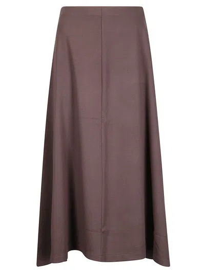 HIRA BROWN FLARED SKIRT IN HEAVY FABRIC