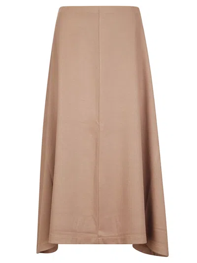 HIRA BROWN FLARED SKIRT IN HEAVY FABRIC