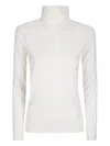 Hira Dolcevita Turtleneck Long-sleeve Top In White