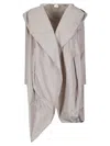 Hira Hooded Oversized Trench Coat In Gray