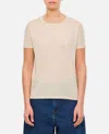 Hira Short Sleeve Ribbed Crew Neck Sweater In Neutral