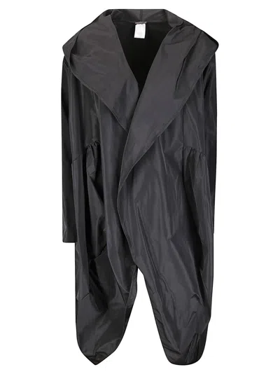 Hira Oversized Black Hooded Trench Coat In Gray