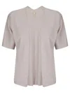 Hira Short Sleeve Cardigan Without Closure In Gray