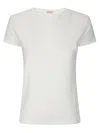 Hira Short-sleeve Cotton T-shirt With Round Neckline In White