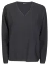 Hira Soft Sweater With V-neck In Black