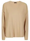 Hira Soft Sweater With V-neck In Neutral