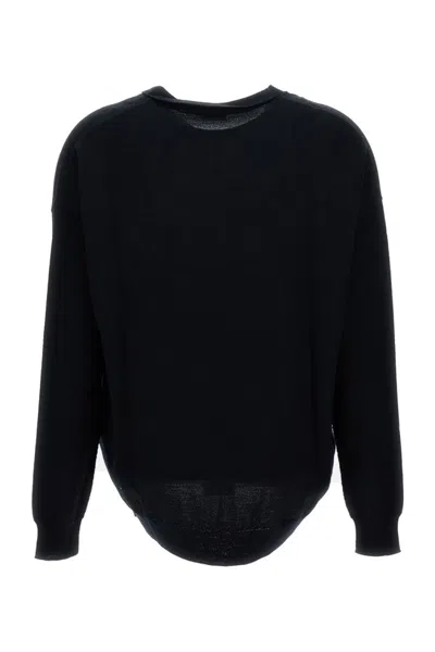 Hira V-neck Sweater With Ribbed Detailing In Blue