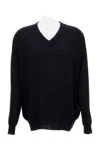 Hira V-neck Sweater With Ribbed Detailing And Relaxed Fit In Black
