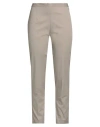 Hira Woman Pants Taupe Size 6 Cotton, Elastane In Grey