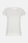 Hira Short-sleeve Cotton T-shirt With Round Neckline In White
