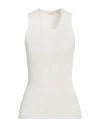 Hira Woman Tank Top Cream Size 8 Viscose, Polyester In White