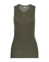 Hira Woman Tank Top Military Green Size 8 Viscose, Polyester In Green