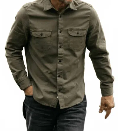 Hiroshi Kato Brace Vintage Back Sateen Top In Sage Smoke In Green