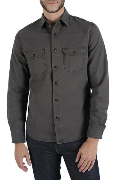 Hiroshi Kato The Brace Cotton Button-up Shirt In Charcoal