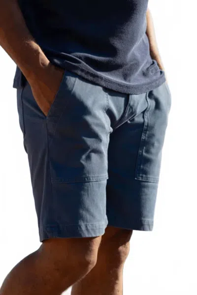 Hiroshi Kato The Scout Fatigue Shorts In Dusty Blue