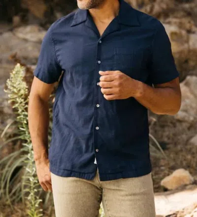 Hiroshi Kato Wrench Double Gauze Shirt In Navy In Blue