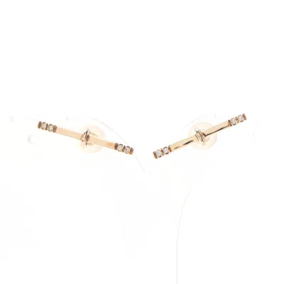 Hirotaka Trapeze Earrings K10yg Diamond Yellow Gold Set Of 2