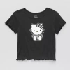His International Little & Big Kid Girls Round Neck Short Sleeve Regular Fit Hello Kitty Graphic T-shirt In Black