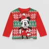 His International Toddler Boys Crew Neck Long Sleeve Regular Fit Mickey Mouse Graphic T-shirt In Red