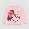 His International Toddler Girls Crew Neck Long Sleeve Regular Fit Minnie Mouse Graphic T-shirt In Pink