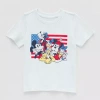 His International Toddler Girls Crew Neck Short Sleeve Flag Regular Fit Minnie Mouse Graphic T-shirt In White