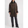 Hiso August Reversible Genuine Shearling Coat In Animal Print