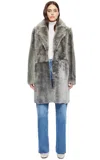 Hiso Cameo Wool-out Coat In Grey