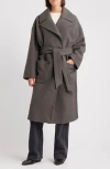 Hiso Charlotte Double Breasted Boiled Wool Coat In Brown