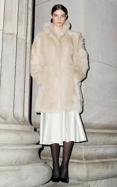 Hiso Cloud Toscana Shearling Coat In White