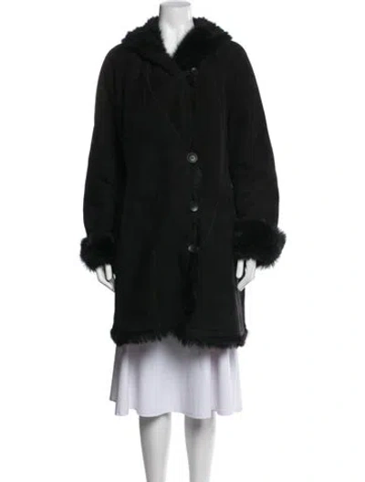 Pre-owned Hiso Faux Fur Coat In Black