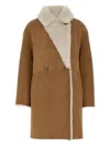 Hiso Gyro Shearling-lapels Coat In Brown