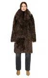Hiso Joy Toscana Shearling Long Coat In Brown