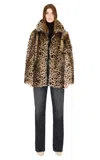 Hiso Milky Way Leopard Print Toscana Shearling Coat In Black