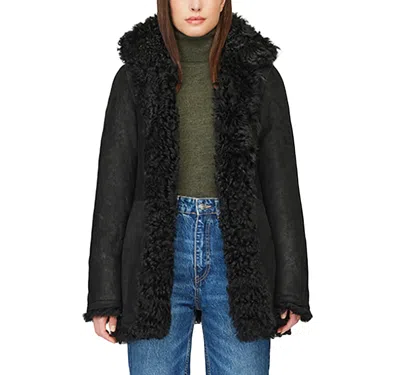 Hiso Milky Way Reversible Shearling Coat In Jet