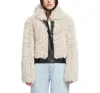 Hiso Parma Wool-out Cropped Bomber Jacket In Parchment