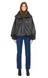 Hiso Realm Cropped Leather Jacket In Black