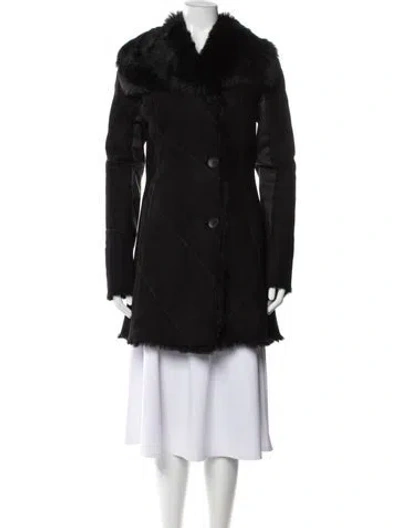 Pre-owned Hiso Shearling Coat In Black