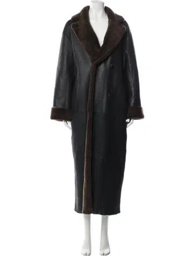 Pre-owned Hiso Shearling Coat In Black