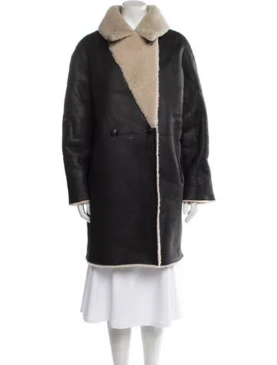Pre-owned Hiso Shearling Fur Coat In Black