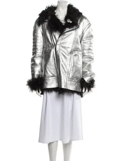 Pre-owned Hiso Shearling Patterned Jacket In Black