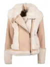 Hiso Soul Shearling Panelled Jacket In Neutral
