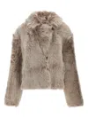 Hiso Toska Shearling Jacket In Gray