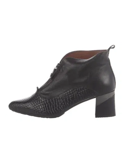 Pre-owned Hispanitas Leather Animal Print Boots In Black