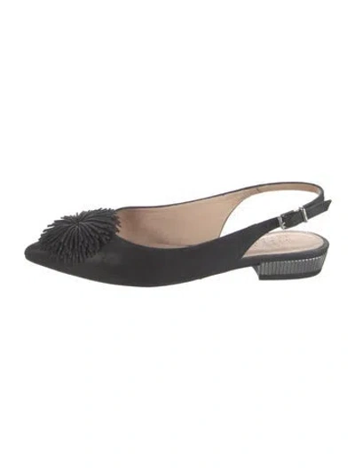 Pre-owned Hispanitas Suede Slingback Flats In Black
