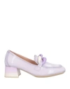 Hispanitas Woman Loafers Lilac Size 8 Leather In Purple