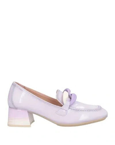 Hispanitas Woman Loafers Lilac Size 8 Leather In Purple