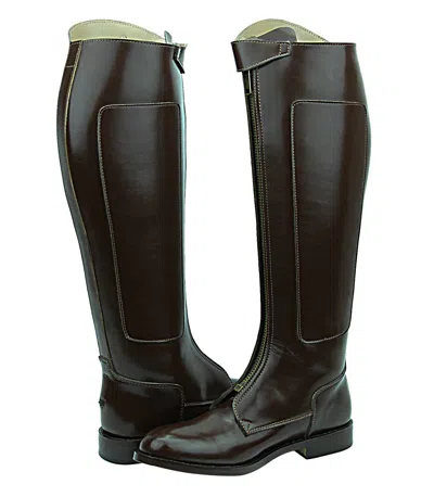 Pre-owned Hispar® Hispar Invader1 Ladies Women Tall Knee High Leather Equestrian Polo Riding Boots In Brown
