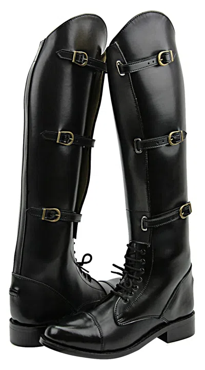 Pre-owned Hispar® Hispar Mens Man Crown Stylish Fashion Field Horse Riding Boots Equestrian In Black